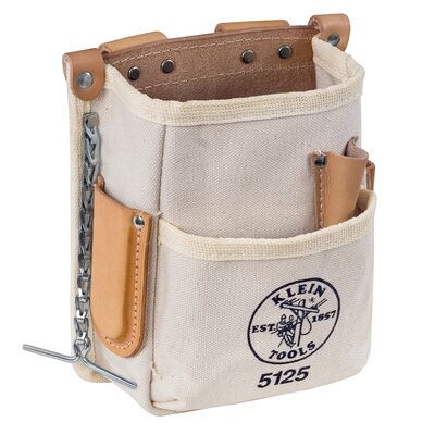 Klein Tools Leather Tool Pouch with Knife Snap, 5-Pocket
