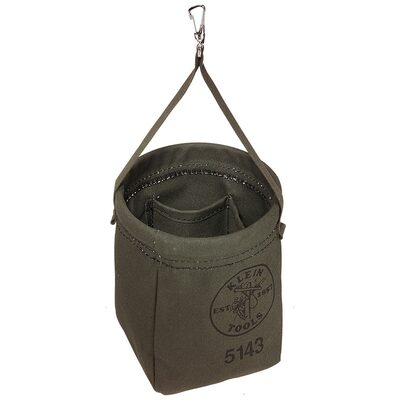 Klein Tools Canvas Bucket, 15 Interior Pocket Aerial Oval Bucket