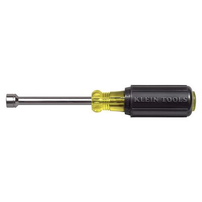 Klein Tools 8 mm Nut Driver, Cushion-Grip&trade;, 3-Inch Hollow Shaft