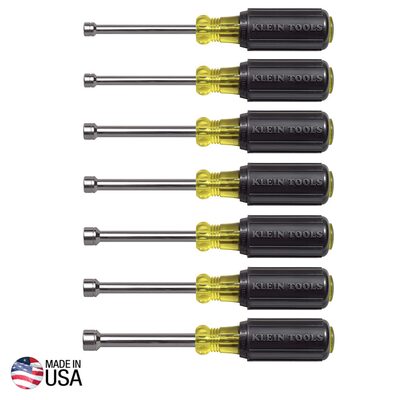 Klein Tools Nut Driver Set, Metric Nut Drivers, 3-Inch Shafts, 7-Piece
