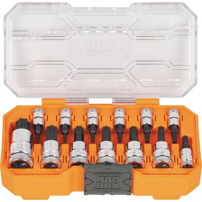 Klein Tools Knurled Hex Bit Socket Set, SAE, 13-Piece