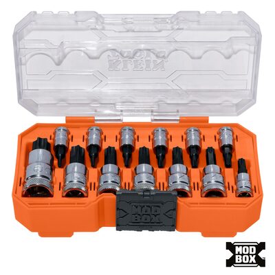Klein Tools Knurled TORX&reg; Bit Socket Set, 13-Piece