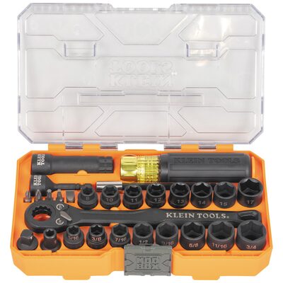 Klein Tools KNECT&trade; Quad-12 Heavy-Duty Impact Flip Sockets, SAE, 6-Piece