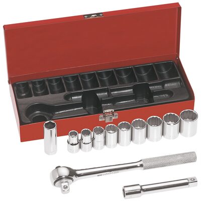 Klein Tools 1/2-Inch Drive Socket Wrench Set, 12-Piece