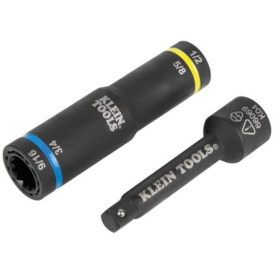 Klein Tools 2-in-1 Impact Socket, 12-Point, 3/4 and 9/16-Inch