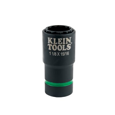 Klein Tools 2-in-1 Impact Socket, 12-Point, 7/8 and 11/16-Inch