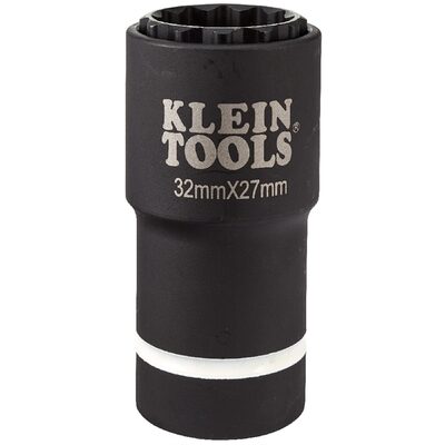 Klein Tools 2-in-1 Metric Impact Socket, 12-Point, 24 x 19 mm