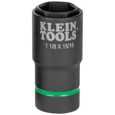 Klein Tools 2-in-1 Impact Socket, 6-Point, 7/8 and 11/16-Inch