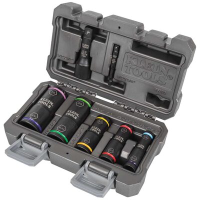 Klein Tools 2-in-1 Impact Socket, 6-Point, 1-1/8 and 15/16-Inch