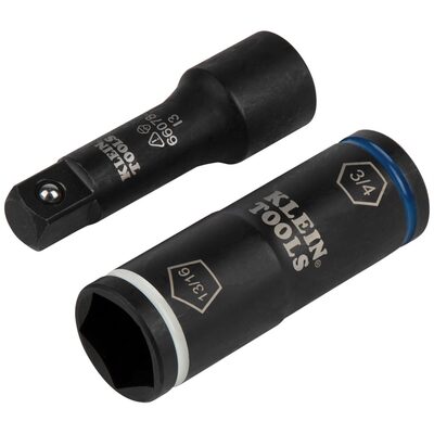Klein Tools Flip Impact Socket Adapter, Large, 1/2 to 1/2-Inch