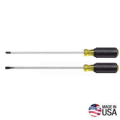 Klein Tools Screwdriver Set, Long Blade Slotted and Phillips, 2-Piece