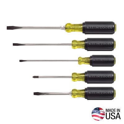 Klein Tools Screwdriver Set, Slotted and Phillips, 5-Piece