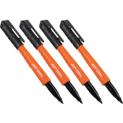 Klein Tools Skribes&trade; Ultra Fine Tip Permanent Markers, Black, 2-Pack
