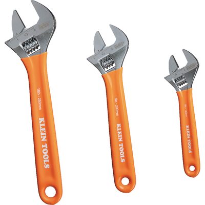 Klein Tools Extra-Capacity Adjustable Wrenches, 3-Piece