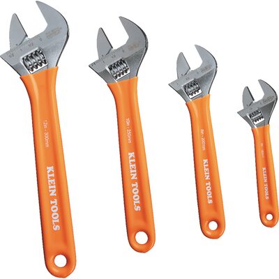 Klein Tools Extra-Capacity Adjustable Wrenches, 4-Piece