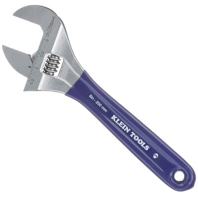 Klein Tools Adjustable Wrench, Extra-Wide Jaw, 8-Inch