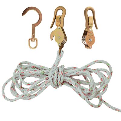Klein Tools Block and Tackle, Spliced to H268, Block H267, Swivel Anchor Hook 259