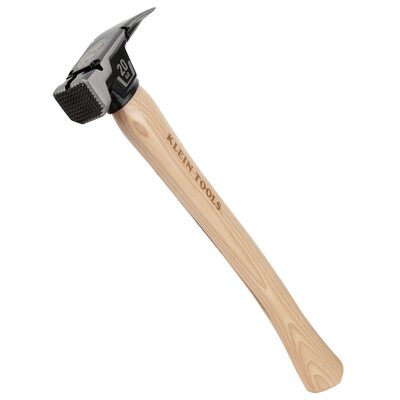 Klein Tools Milled Face Hickory Handle Hammer, 20-Ounce