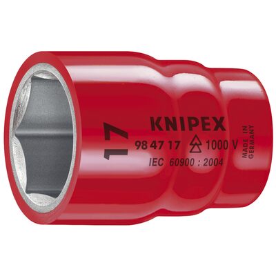 KNIPEX HEX SOCKET, 1/2IN-1,000V INSLTD 17 MM
