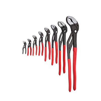 KNIPEX Cobra&reg; QuickSet Water Pump Pliers Set contains 4", 5", 6", 7", 10", 12", 16" and 22"