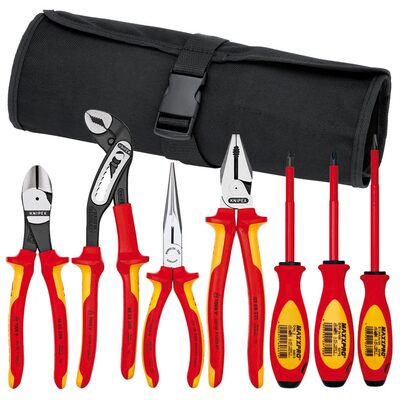 KNIPEX 7-Piece Pliers/Screwdriver Tool Set in a Nylon Pou