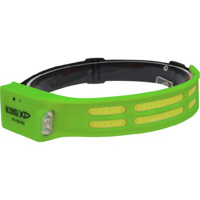 K Tool International Headlight 600 Lumen COB Flexible with Motion Sensor and Side Flashlight Lime Green
