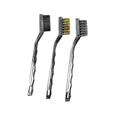 K Tool International Mini Brush Set 3 Piece (Brass/Nylon/Steel Brushes)