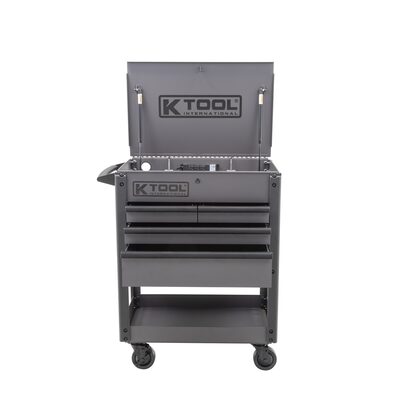 K Tool International 35&rdquo; 3 Drawer Service Cart Grey / Black