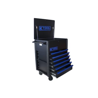 K Tool International Service Cart Premium 7 Drawer 750 Pound (Matte Black/Blue)