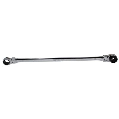 K Tool International Wrench 17mm x 19mm Metric Ratcheting Reversible Double Box Universal Spline 90 Tooth