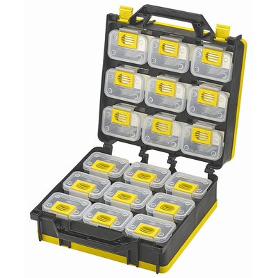 ShopSol Storage Case 2- Sided 18 bins with Carry Strap