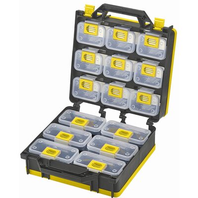 ShopSol Storage Case 2- Sided 15 bins with Carry Strap