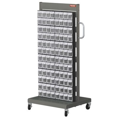 ShopSol Mobile Parts Cart - Flip Out Bin, 192 Bins