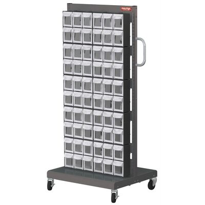 ShopSol Mobile Parts Cart - Flip Out Bin, 120 Bins