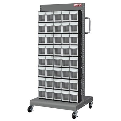 ShopSol Mobile Parts Cart - Flip Out Bin, 40 Bins