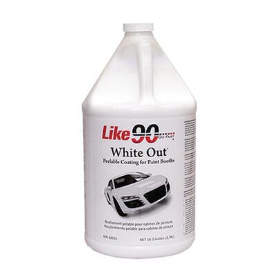 Like 90 White Out 10033 Peelable Booth Coating, 5 gal Can, 150 sq-ft/gal Coverage, White