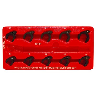 Milton Industries LTI Tool By MIlton 10 Piece Metric SHOCKIT Crows Foot Set - Heavy Duty Industrial Hydraulic