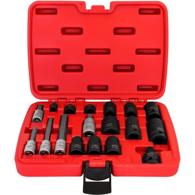 Milton Industries 18 Piece Foreign and Domestic Brake Caliper Socket Set