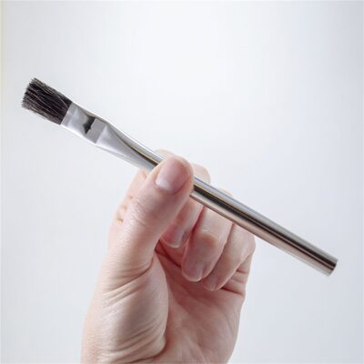 Mack Brushes 7-3 7 Series Acid Brush, #3, 6 in OAL, 9/16 in W, 100% Stiff Horsehair, Tin Handle