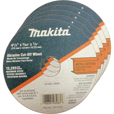 Makita 4 1/2" x 7/8" x 3/64" Super Thin Metal Cut Off Wheel (Pack of 25)