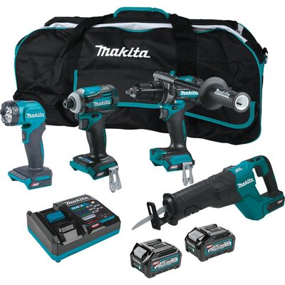 Makita 40V max XGT&reg; Brushless Cordless 4 Pc. Combo Kit, GPH01, GDT01, GRJ01, ML001G, bag (2.5Ah/4.0Ah)