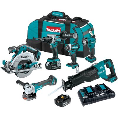 Makita 18V LXT&reg; Lithium-Ion Brushless Cordless 6-Pc. Combo Kit (5.0Ah)