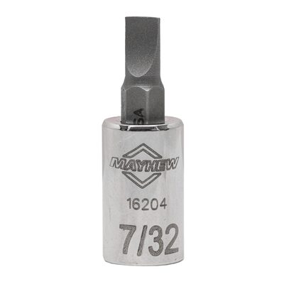 Mayhew Mayhew 7/32-Inch Slotted Short Insert Socket Bit, 1/4-Inch Drive