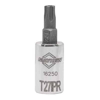 Mayhew Mayhew T27IPR Tamper Torx Plus&reg; Short Insert Socket Bit, 1/4-Inch Drive