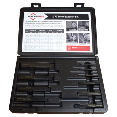 Mayhew 10-PC SCREW AND PIPE EXTRACTOR SET