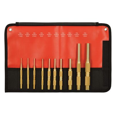 Mayhew 10-PC BRASS PIN PUNCH SET, METRIC