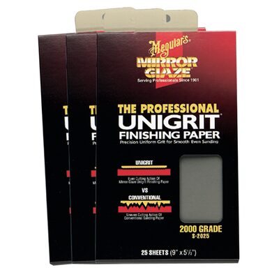 Meguiar's Automotive Mirror Glaze Unigrit Finishing Paper, 3000 Grit