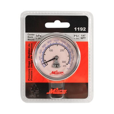 Milton Industries Gage 1/4" NPT, 0-300 PSI - Center Mount