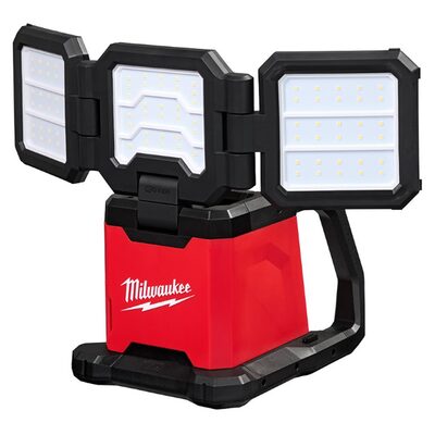 Milwaukee Tool M18 18-Volt Lithium-Ion Cordless 4500 Lumens ROVER Dual Power Triple-Panel Flood & Area Light