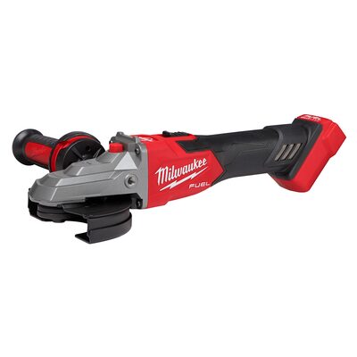 Milwaukee Tool M18 FUEL 5" Flathead Braking Grinder, Slide Switch Lock-On